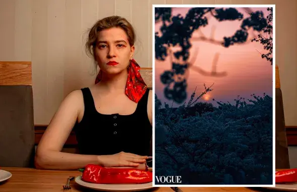 Belarusian woman shot a photo for Vogue website / Collage by Ulad Rubanau, Euroradio
